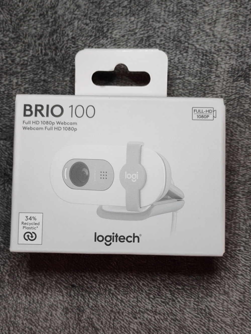 Logitech BRIO 100 Webcam in White and Gray